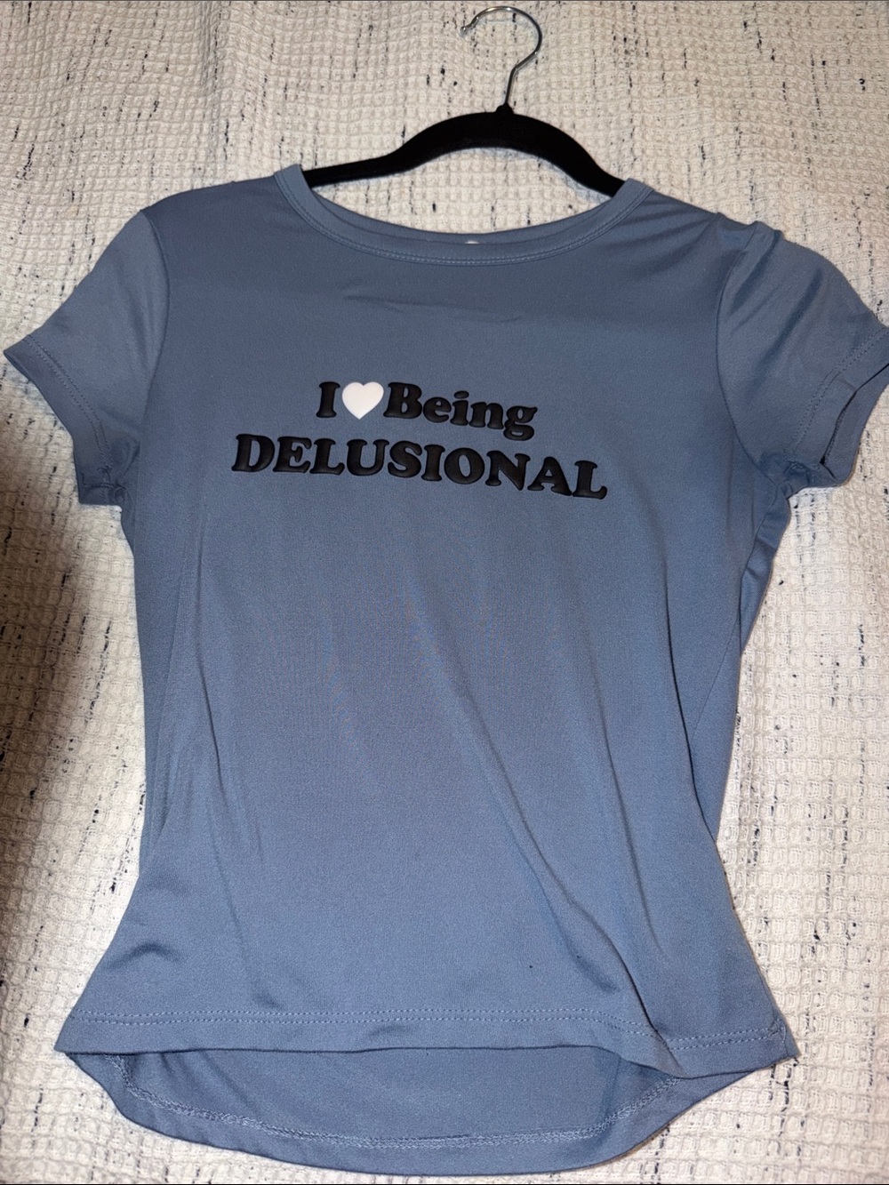 I ♥ Being DELUSIONAL Graphic Tee - Light Blue Women's Short Sleeve